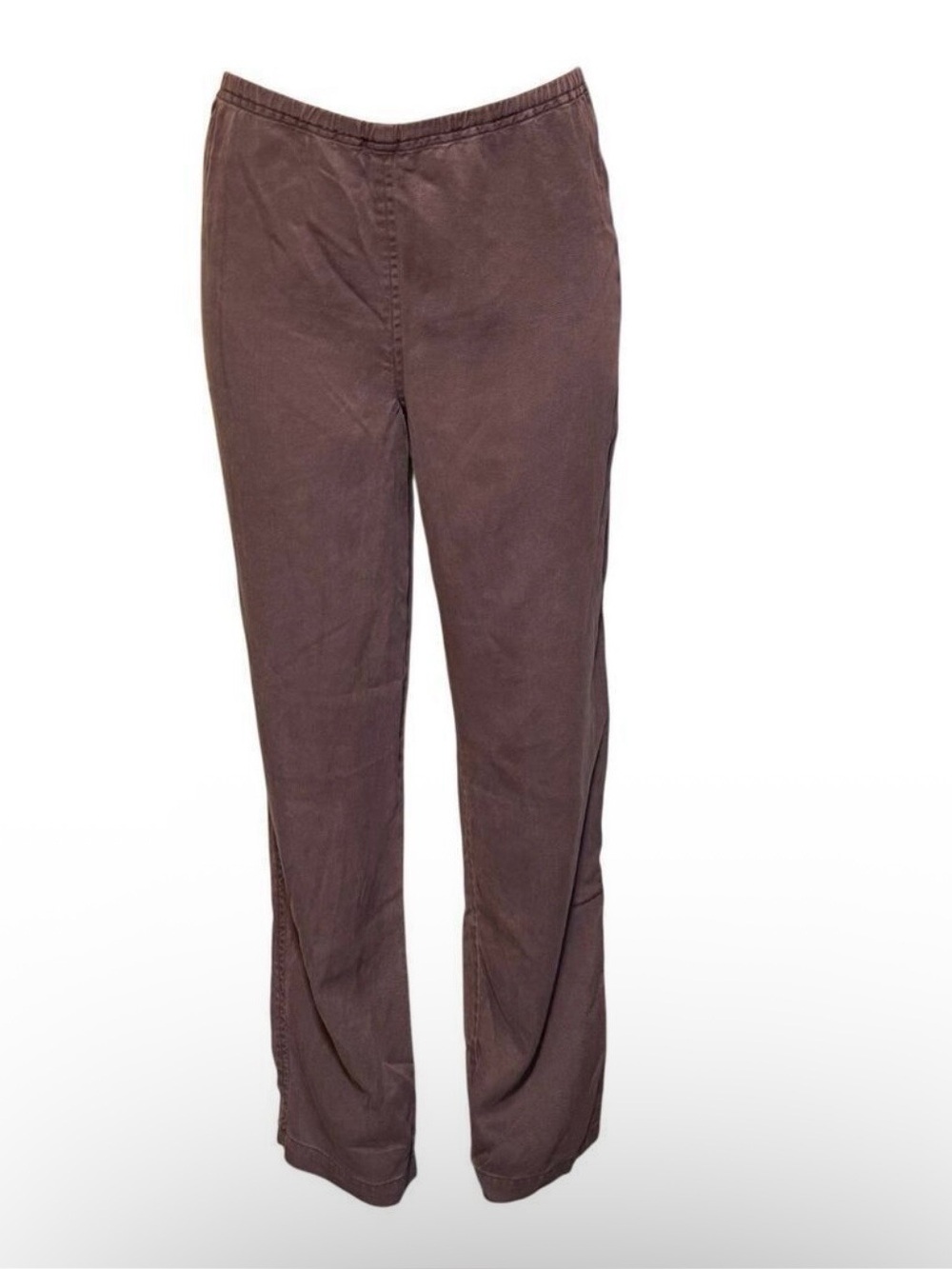 Pulp elastic waist brown mid rise tencel pull-on trousers M